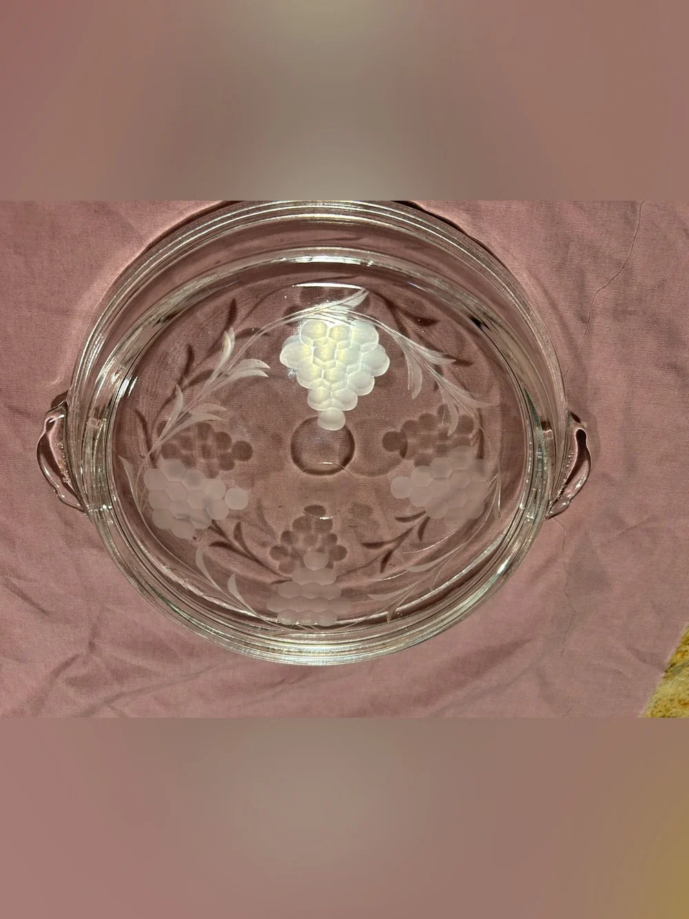 Pyrex #683-A Etched Frosted Glass Vintage Lid Fits #023 Round 1.5Qt Casserole